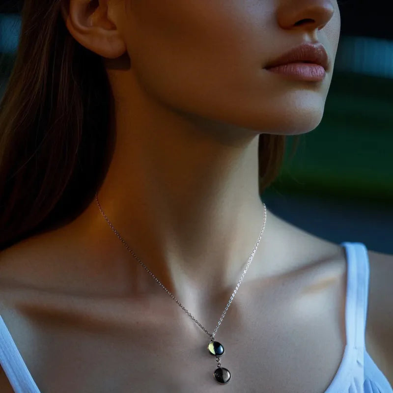 Custom Double Moon Phase Necklace Luminous Necklace Gift for Her