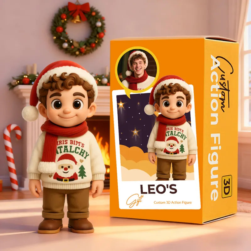 Custom Cute 3D Mini Figure Christmas Desk Figurine Based on Your Picture Cute and Professional Style Christmas Gift