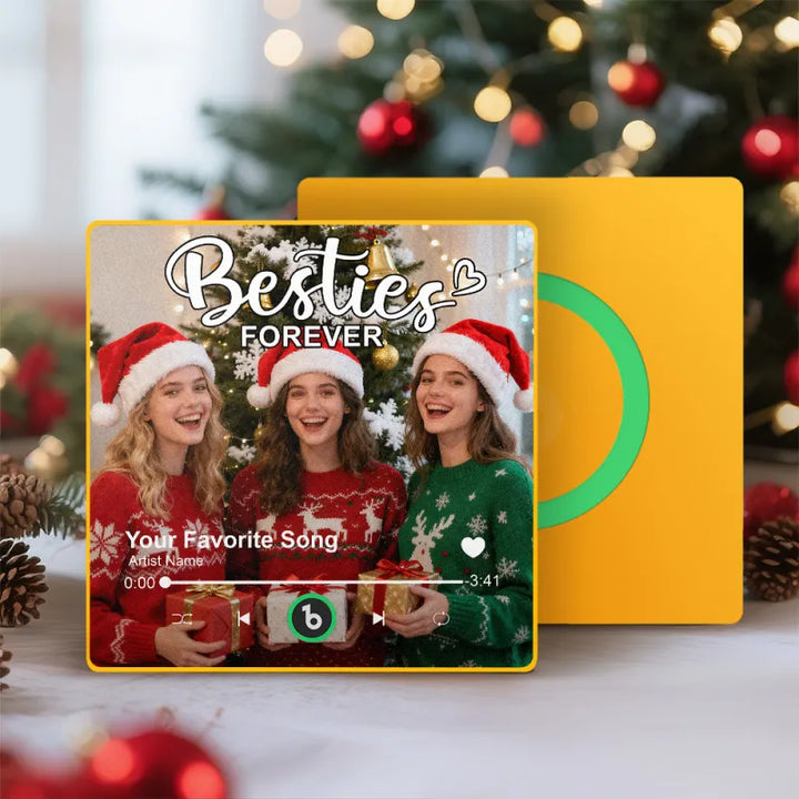 FridgeBeats Framed 4.0 Custom Besties Forever Song Magnet Personalized Music Fridge Magnet Heartfelt Christmas Gift For Best Friends