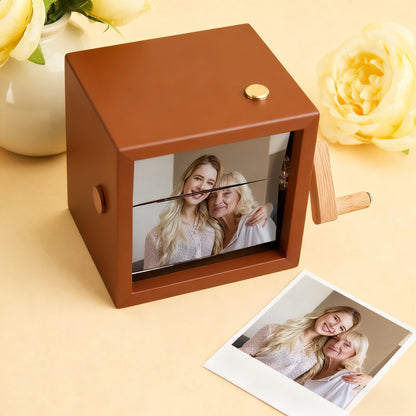 Custom 8 Photos Music Flipbook Frame Animation Machine Detachable Photos Mechanical Hand-cranked Photo Album