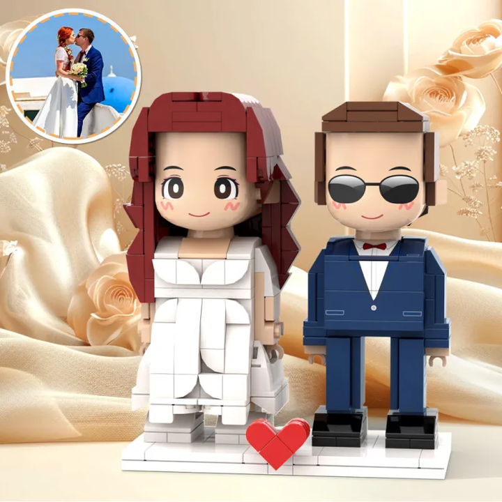 Full Body Customized 2 People Duddu Brick Figures Creative Couple Gifts Valentine's Day Gift Wedding Gift