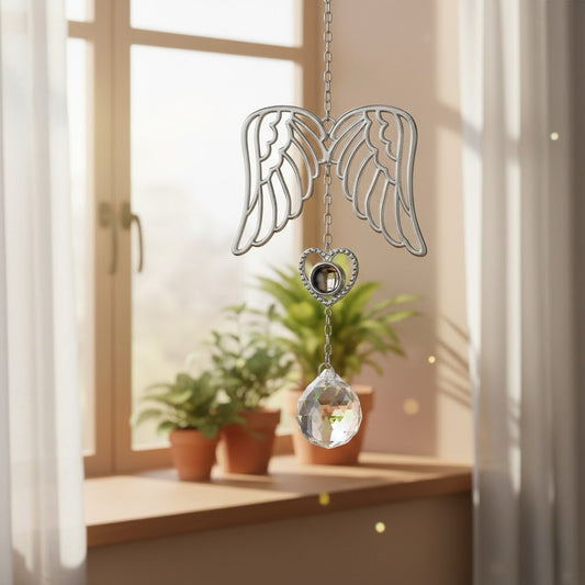 Personalized Guardian Angel Photo Sun Catcher Projection Car Ornaments Memorial Gift Valentines Gift