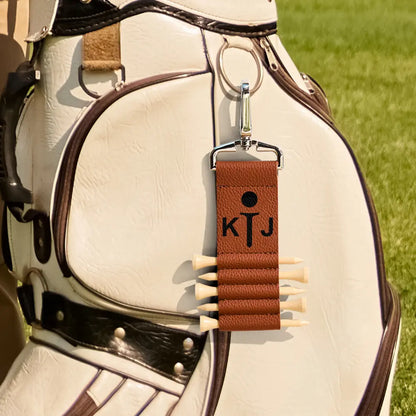 Personalized Golf Bag Tag Tee Holder with 5 Tees Golf Accessory Gift for Golf Lover