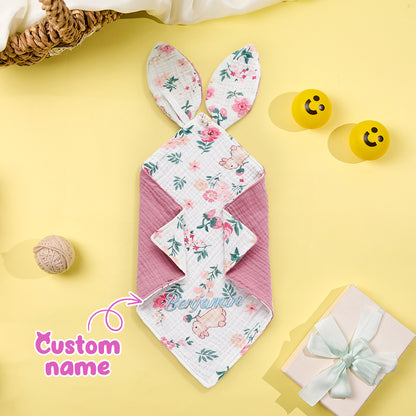 Personalized Soothe Towel Bibs Cute Soft Sleeping Towel with Embroidered Name Gifts for Baby