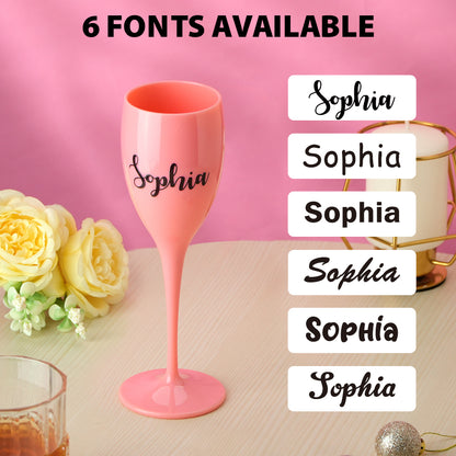 Personalized Champagne Toasting Flutes Birthday Bachelorette Bridal Party Favors Gift for Her