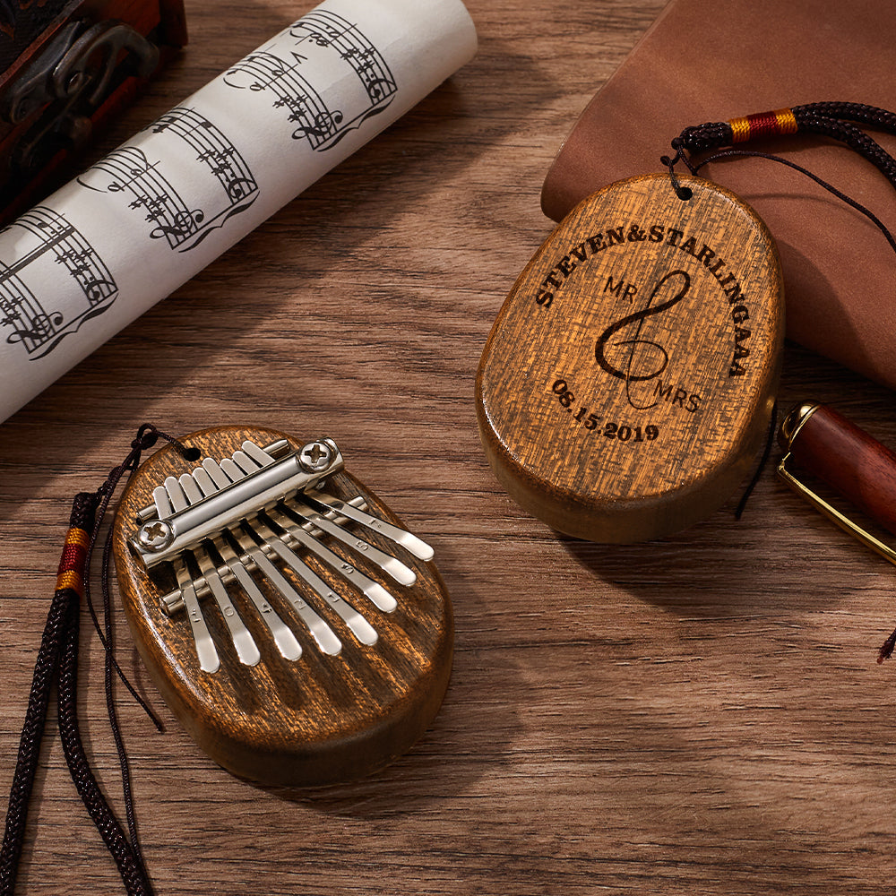 Custom 8 Keys Mini Kalimba Thumb with Name and Date