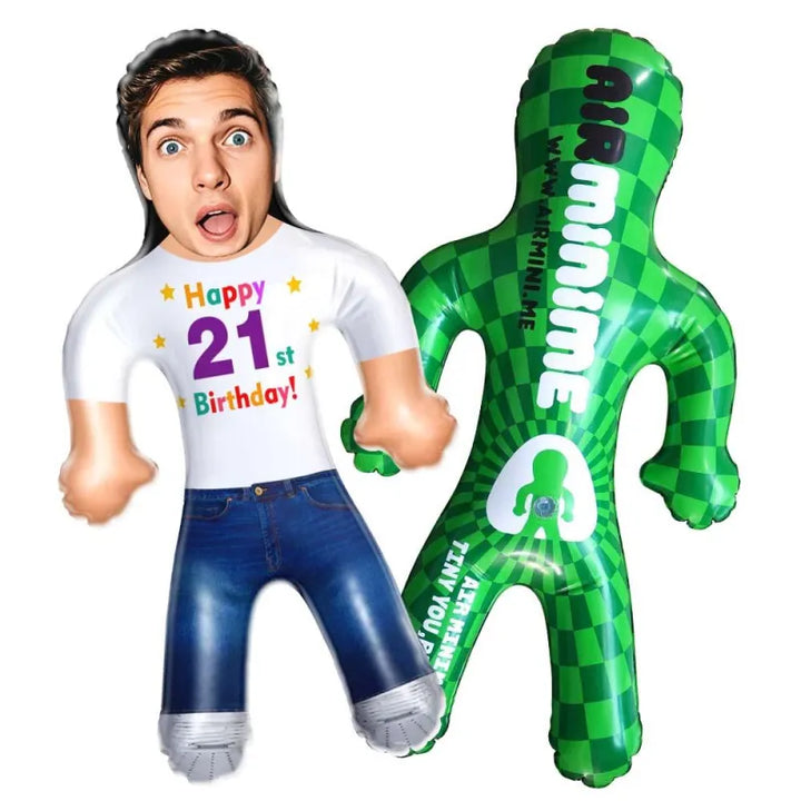 Custom Face Happy Birthday! Blow Up Dolls Funny Inflatable Balloon Custom Air Doll for Party Favors