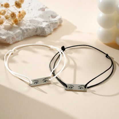 Custom Engraved Bracelet With Eyes Photo Eyes of Love Bracelet