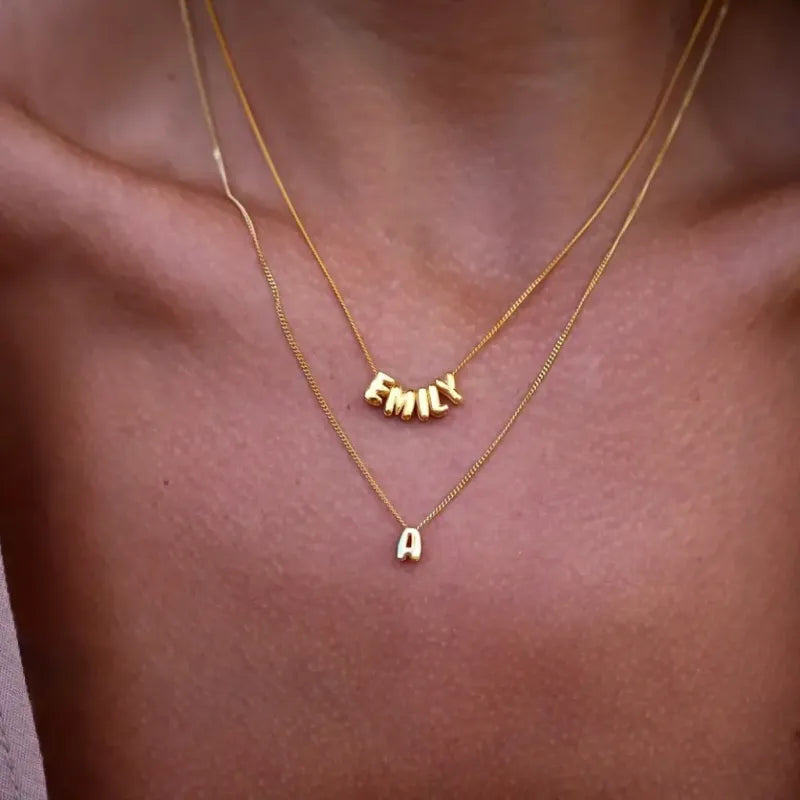 Personalized 3D Bubble Letters Name Necklace Fantastic Gift for All Your Loved Ones