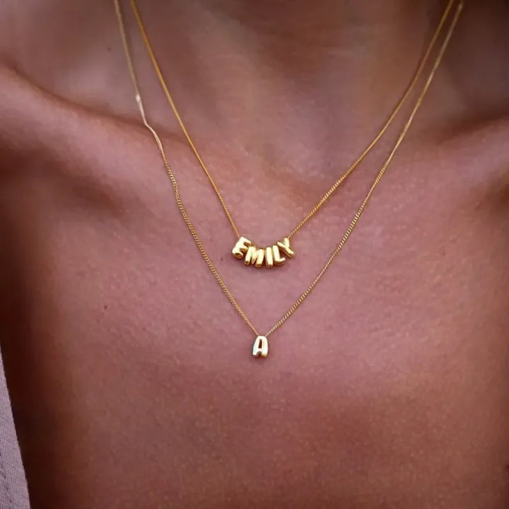 Personalized 3D Bubble Letters Name Necklace Fantastic Gift for All Your Loved Ones