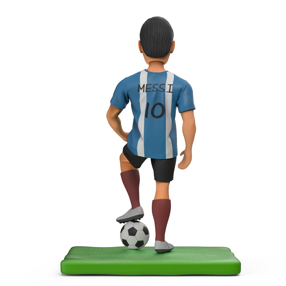 World Cup Stars Argentina Messi Blue Jersey and Soccer Custom Bobblehead With Engraved Text