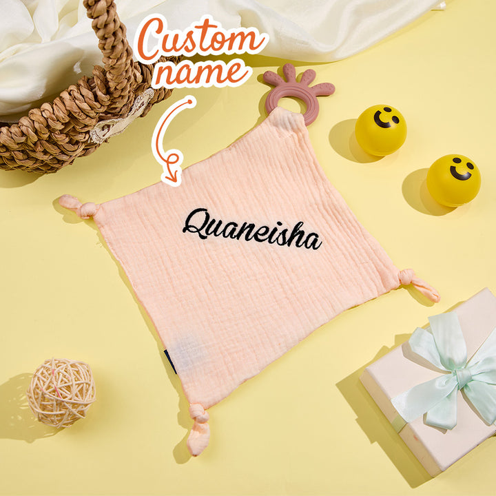 Personalized Soothe Towel Bibs Soft Sleeping Towel with Embroidered Name Gift for Baby
