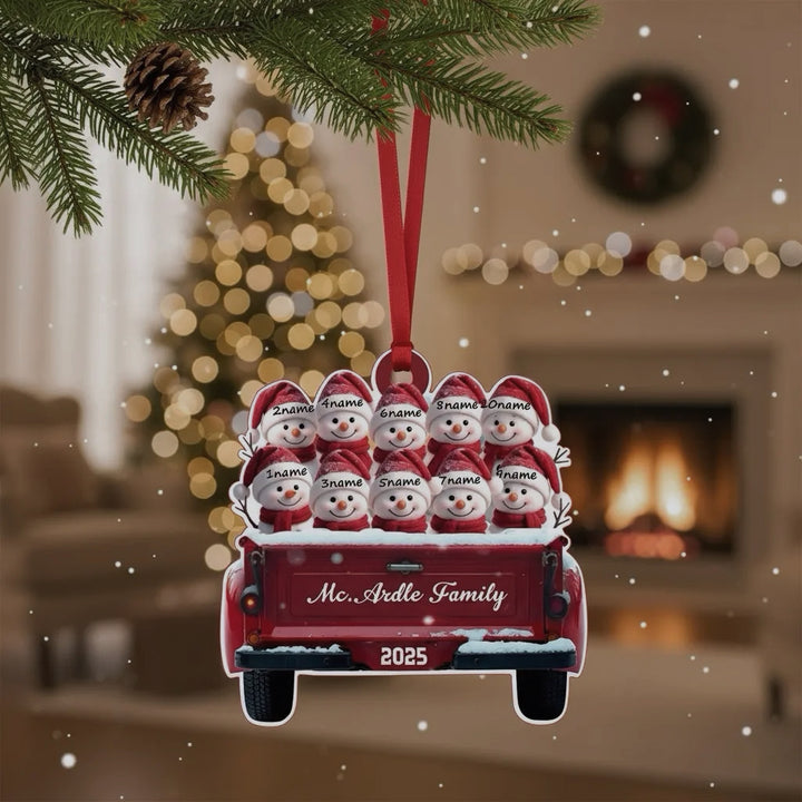 Custom Name & Year Snowman Acrylic Christmas Ornament – Personalized Holiday Tree Decor