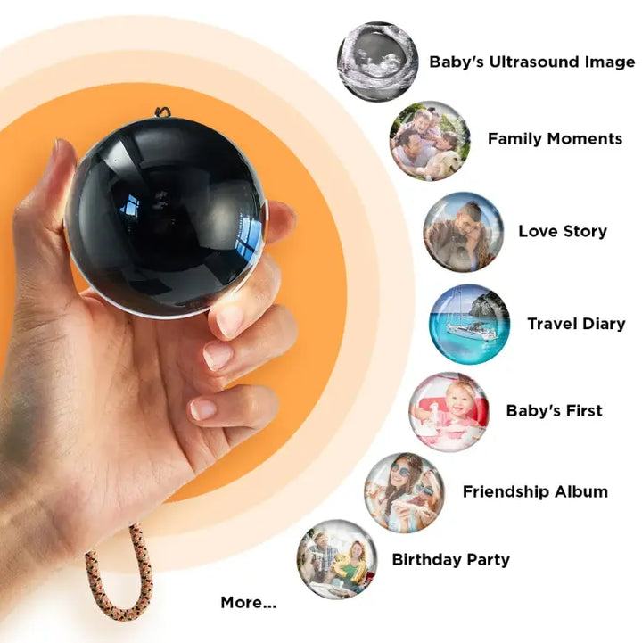 WiFi Version Mobile App Direct Video & Photo Transfer Playable Glass Globe Christmas Gift Birthday Gift (Production time: 10-20 days)