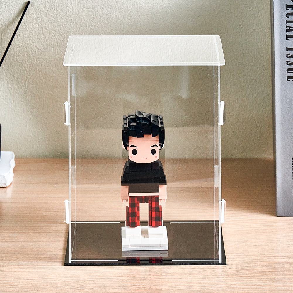 Dustproof Clear Acrylic Display Case Display Box – Protective Box for 1 Person Brick Figure Collectibles