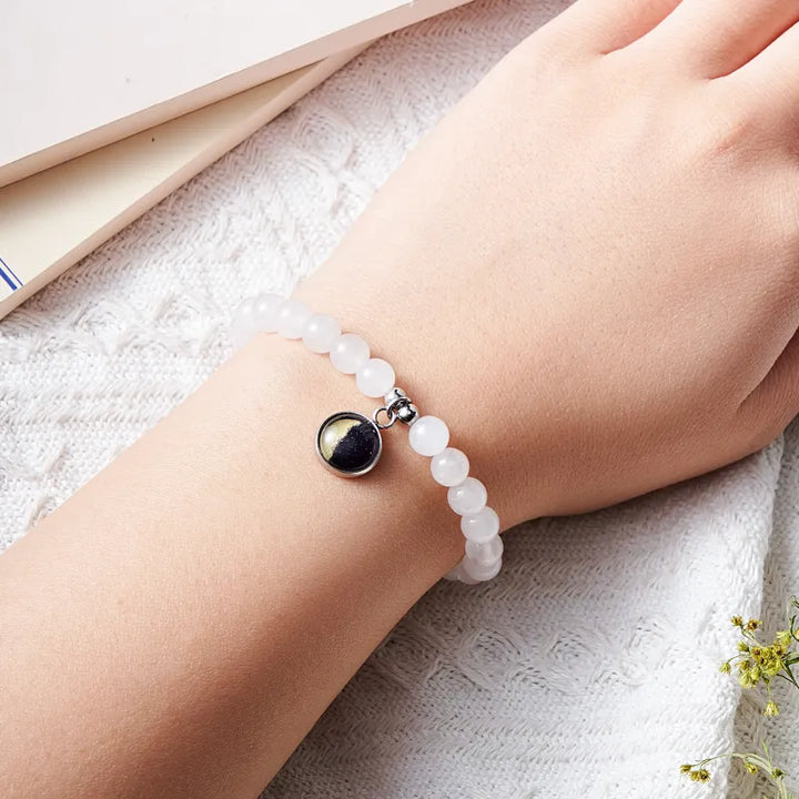 Custom Moon Phase Beads Bracelet Luminous Bracelet Gift for Her