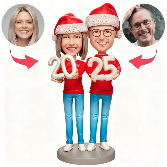 Christmas Gift Happy New Year Custom Bobblehead with Engraved Text