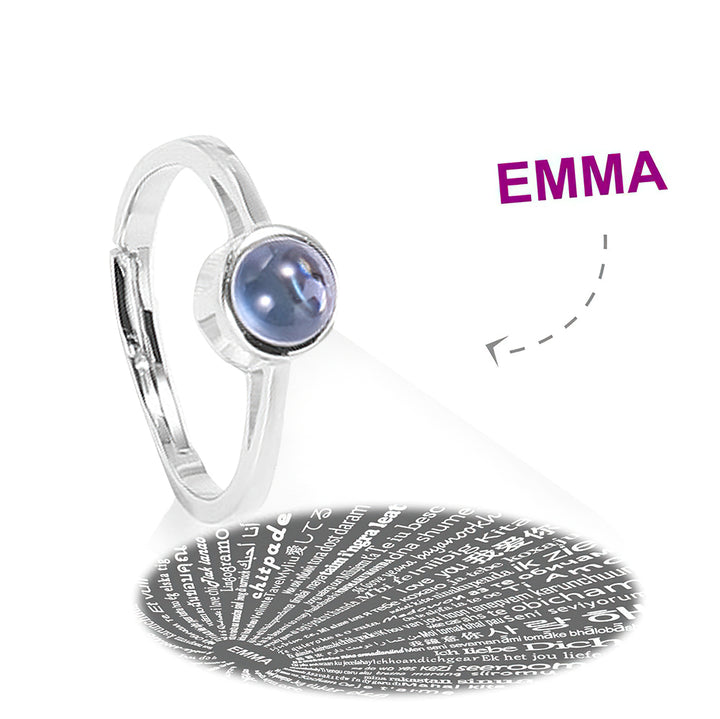 I Love You in 100 Languages Custom Projection Ring Women's Ring S925 Silver