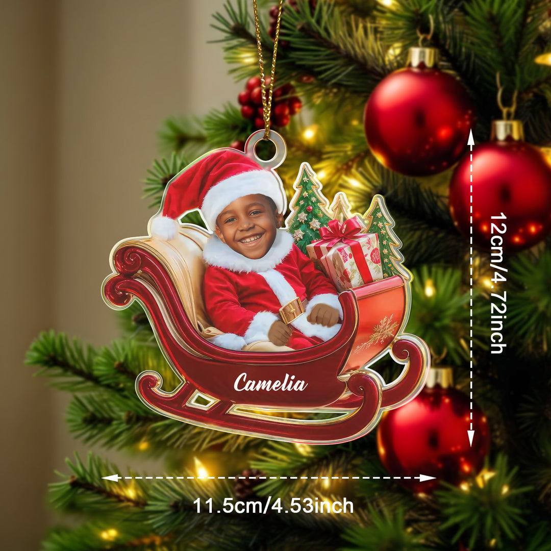 Custom Photo Ornament Baby's First Christmas Ornament Christmas Gift for Baby Kids