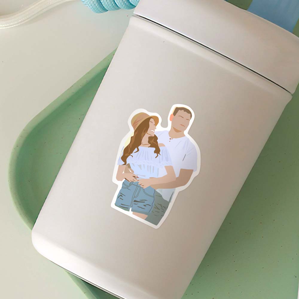 Personalized Stickers 50 Pack Custom Art Portrait Stickers for Water Bottles Notebook Laptop