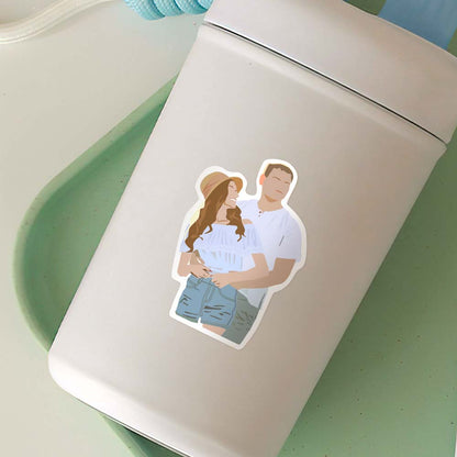 Personalized Stickers 50 Pack Custom Art Portrait Stickers for Water Bottles Notebook Laptop