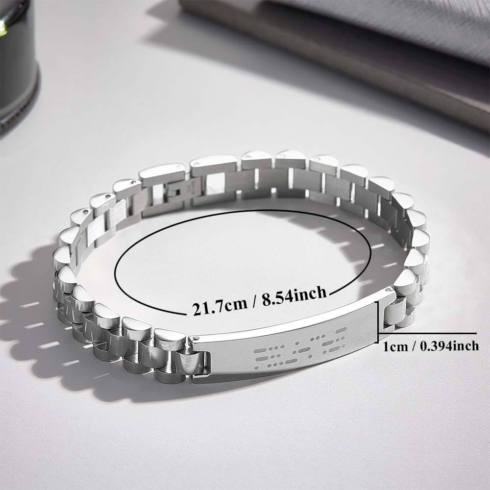 Personalized Engraved Morse Code Men Bracelet Birthday Anniversary Gift for Him
