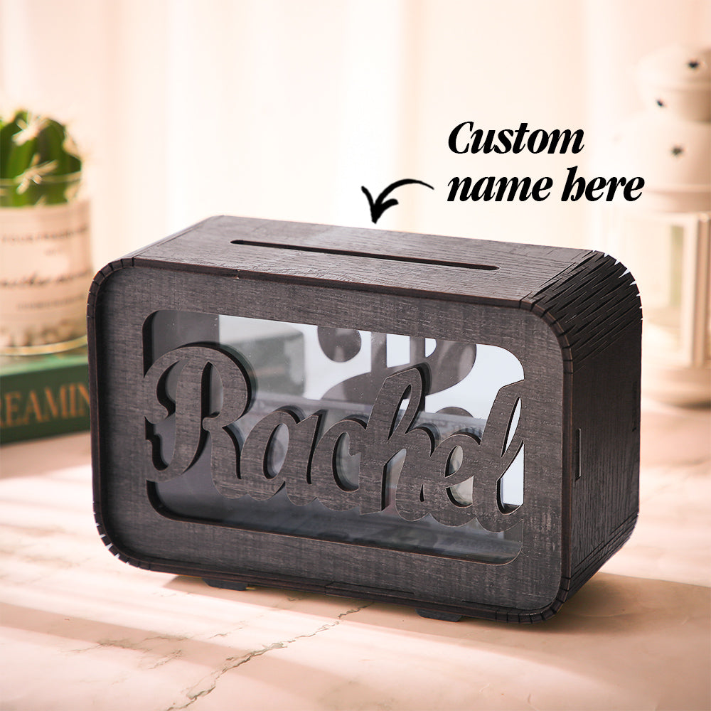 Personalized Name Money Bank Wood Piggy Banks