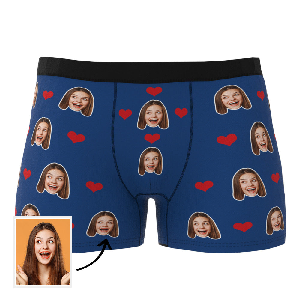 Custom Heart Face Boxer Briefs Men's Underwear with Package