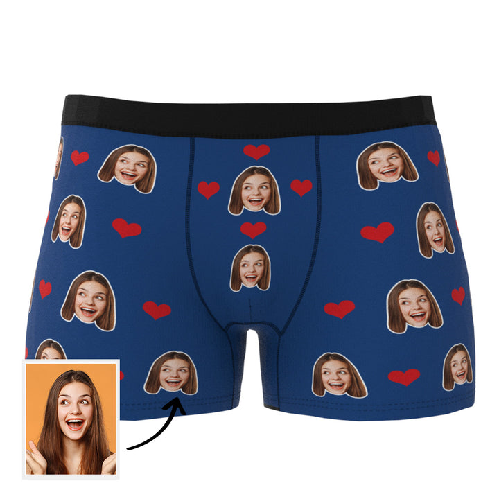 Custom Heart Face Boxer Briefs Men's Underwear with Package