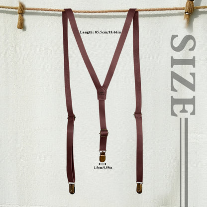 Personalized Men's PU Suspenders with Engraved Name Gift for Men Groomsmen Accessory