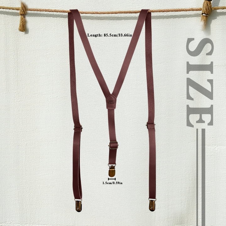 Personalized Men's PU Suspenders with Engraved Name Gift for Men Groomsmen Accessory