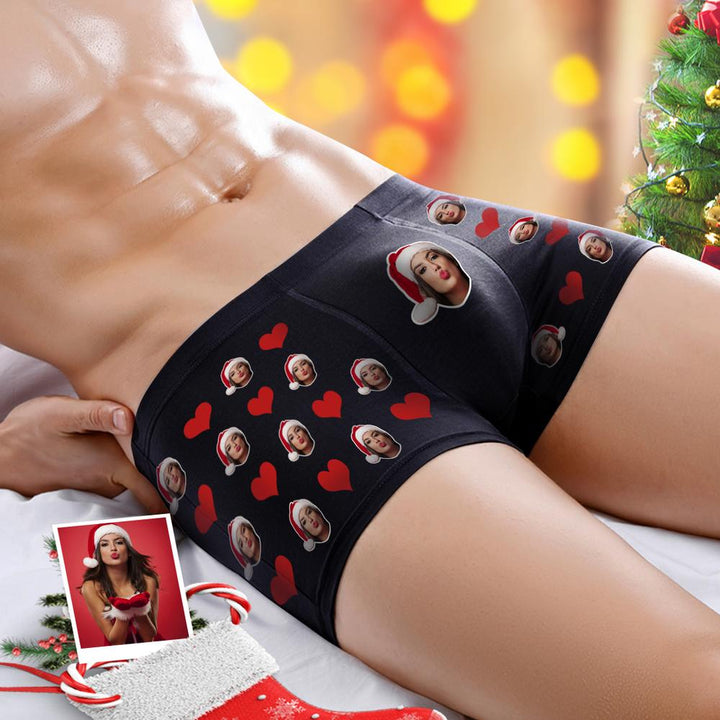 Custom Photo Boxer Men's, Heart Face Underwear - Men
