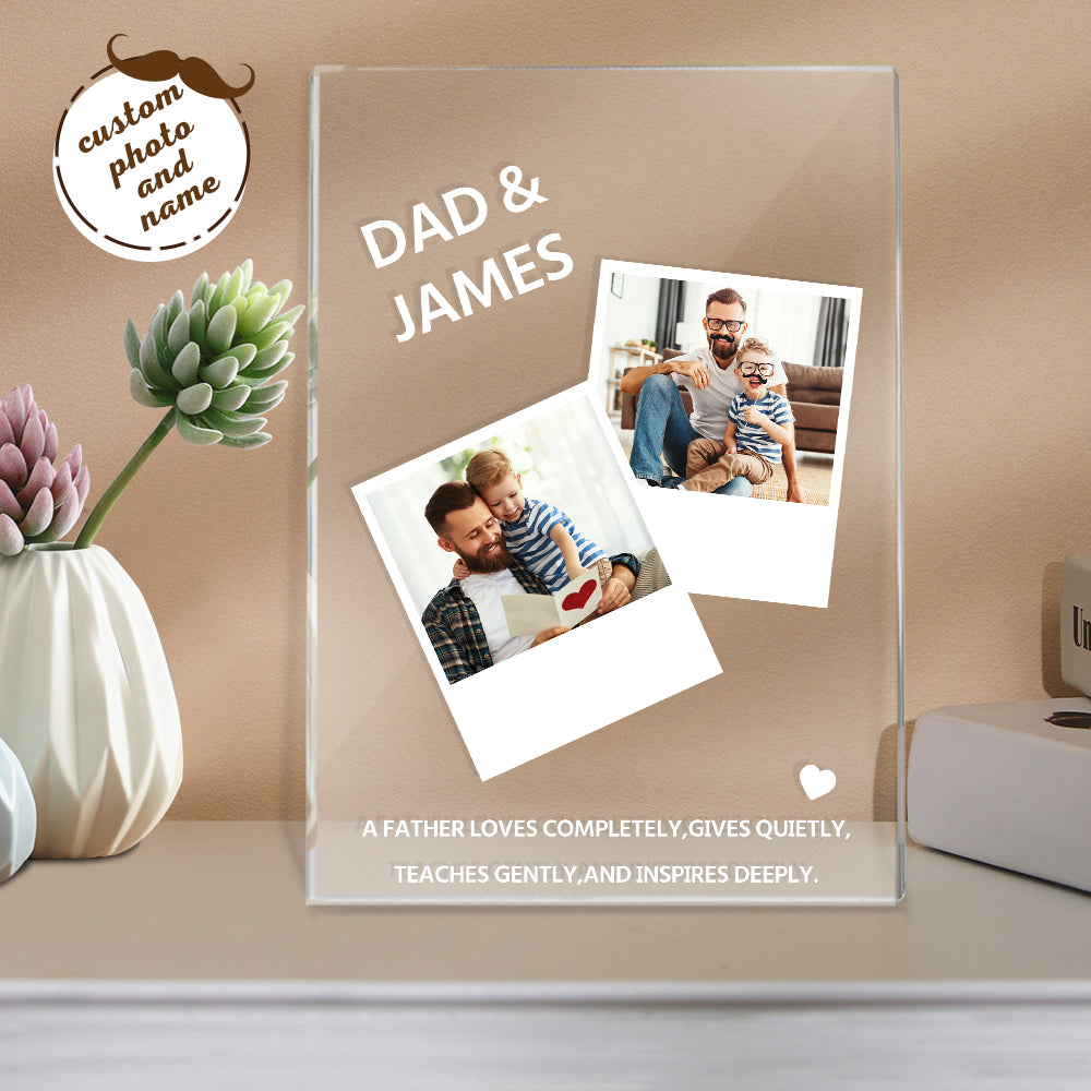 Father's Day Gift Night Light Custom Name and Photo Night Lamp for Dad