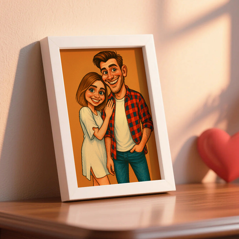 Personalized Photo Exaggerated Caricature Portrait Art Gift Photo Frame