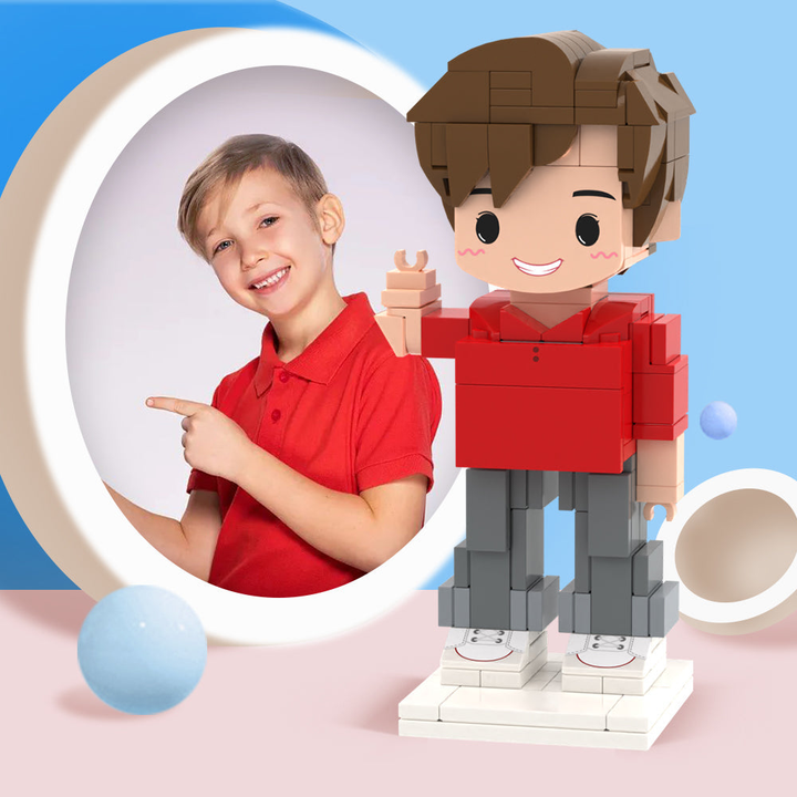 Birthday Gifts for Kids Full Body Customizable 1 Person Custom Cute Brick Figures Small Particle Block Toy
