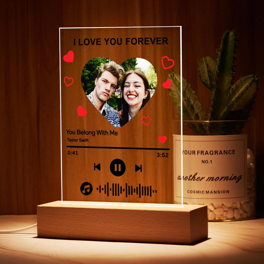Custom Photo I am In Love Music Code Plaque Scannable Music Personalized Acrylic Photo Panel
