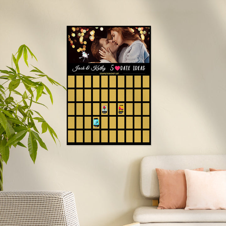 Personalised Scratch off Bucket list Custom Scratch off Poster Wedding Gift for Couple