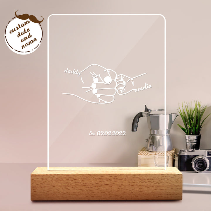 Personalised Night Light with Name and Date Father’s Day Gift for Dad