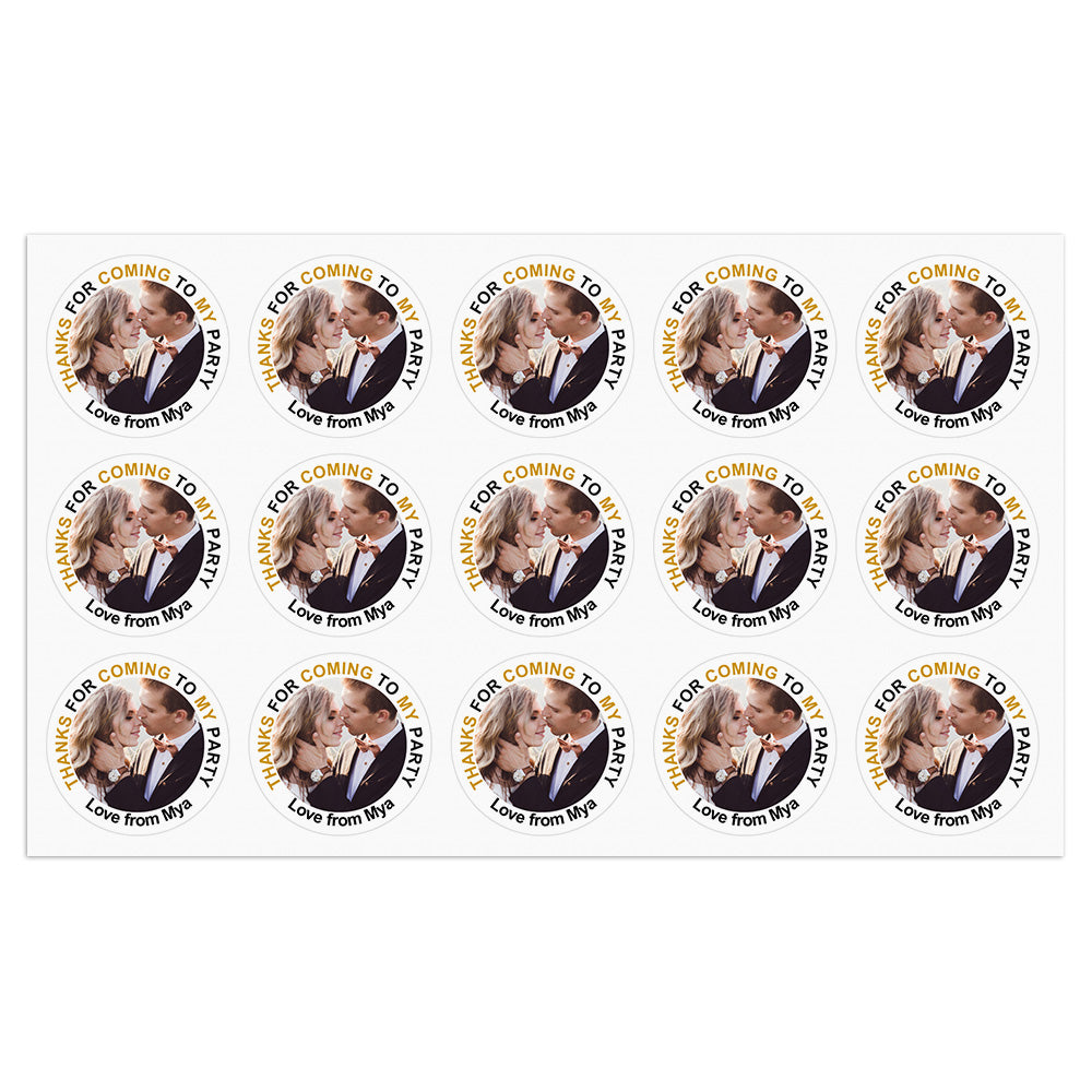 Personalized Thank You Stickers Round Wedding Birthday Favor labels for Gifts