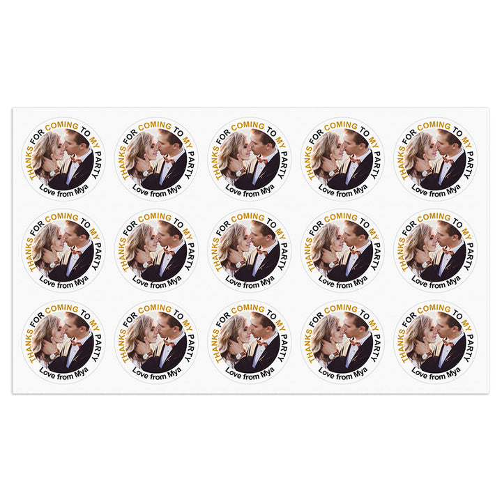 Personalized Thank You Stickers Round Wedding Birthday Favor labels for Gifts