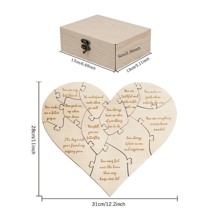 Personalized Wooden Puzzle with Box Reasons Why I Love You Unique Gift for Lover