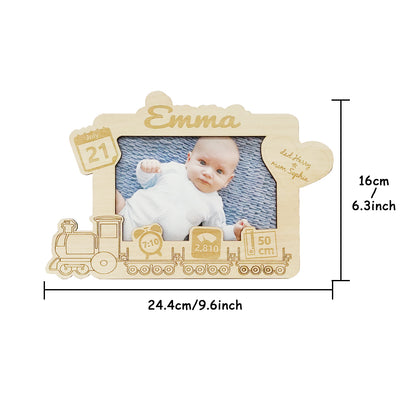 Personalized Newborn Photo Frame Engraving Baby Wood Frame