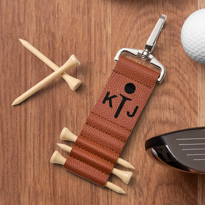 Personalized Golf Bag Tag Tee Holder with 5 Tees Golf Accessory Gift for Golf Lover