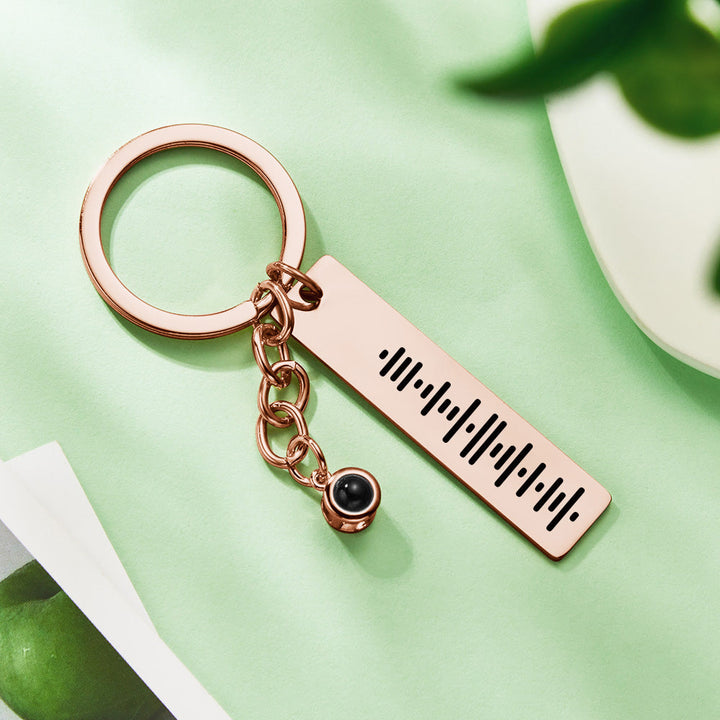 Personalized Music Code Keychain Custom Projection Keyring
