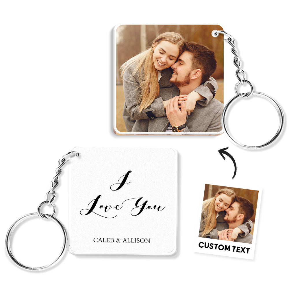 Custom Double Sided Photo Keychain 5 Colors For Keychain For Her