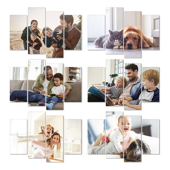 Custom 4 PCS Photo Oil Painting Canvas Art Wall Decor Frameless