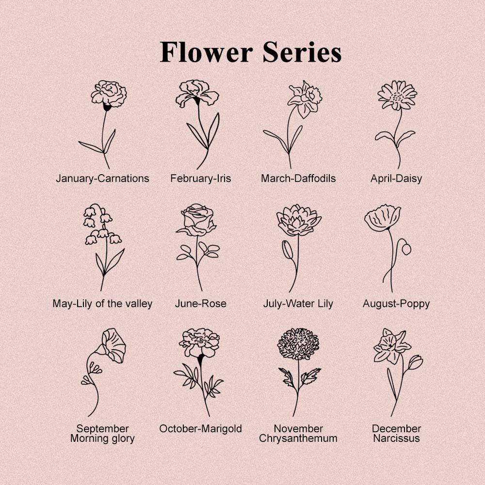 Personalized Birth Flower Locket Necklace with Photo Necklace Jewelry Gift for Her