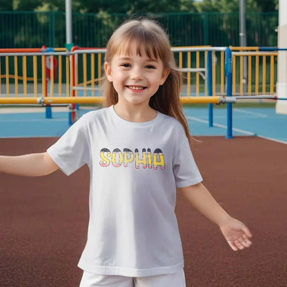 Personalized Back to School Pencil Name T-shirt First Day of School Shirt Gift for Kids