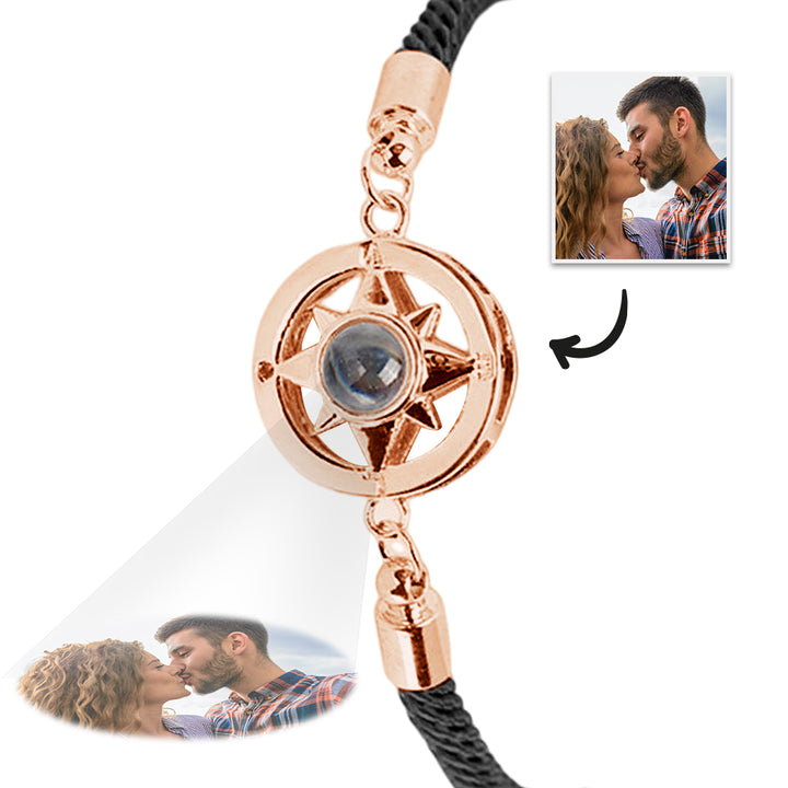 Personalized Round Eight-pointed Star Projection Necklace