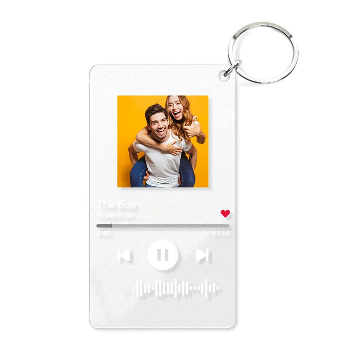 Personalized Photo Acrylic Photo Key ring Custom Keyrings with Scannable Music Music Code Keychain  (2.1IN X 3.4IN)-Mom